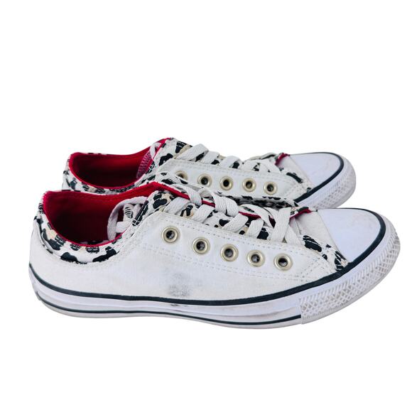 Converse Chuck Taylor‎ All Star Sneakers Women's 7 White Leopard Double Tongue - Picture 1 of 13